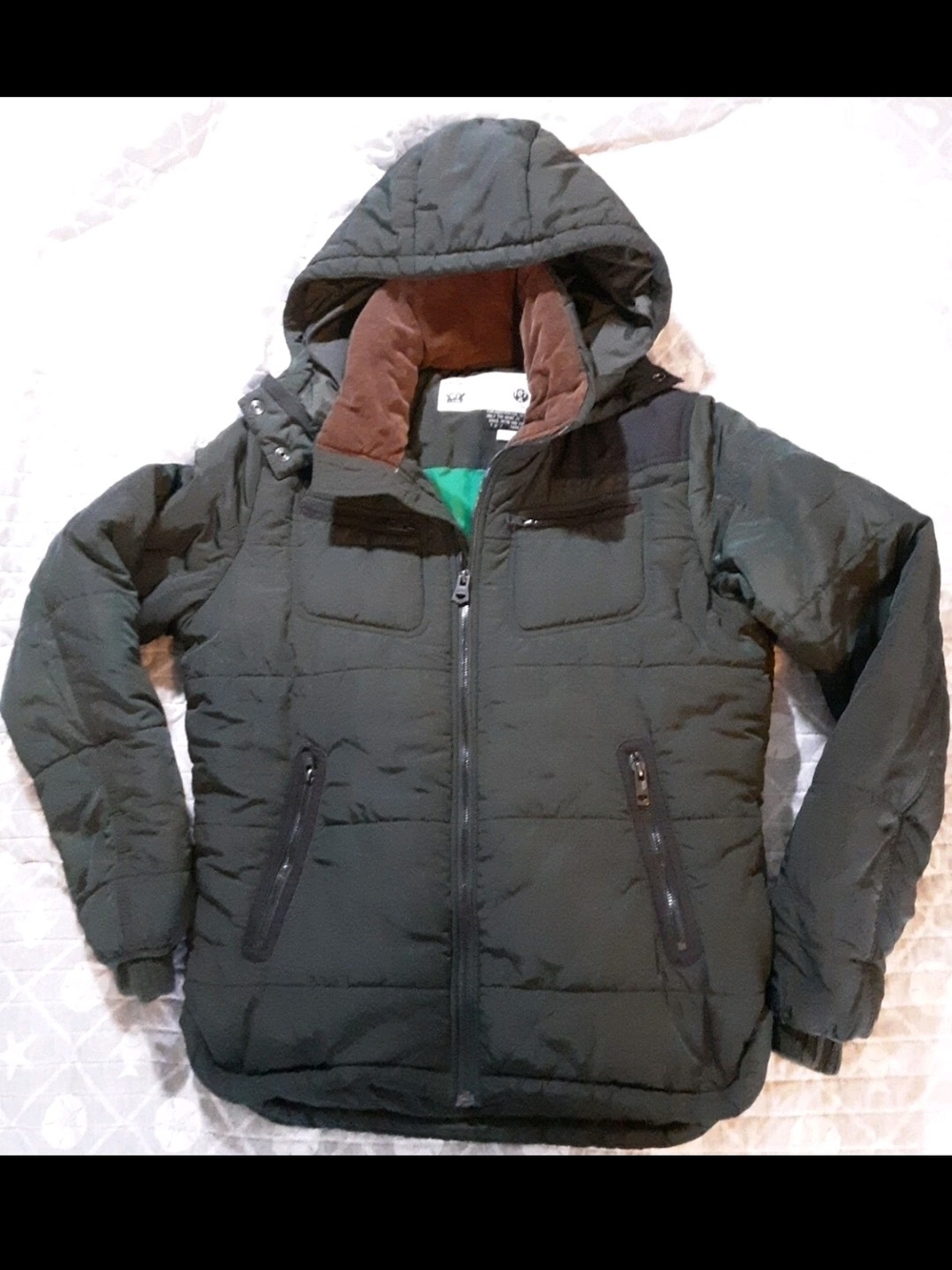 DIESEL VINTAGE Womans Large Jacket Lined Hooded Warm EUC. Forest Green.